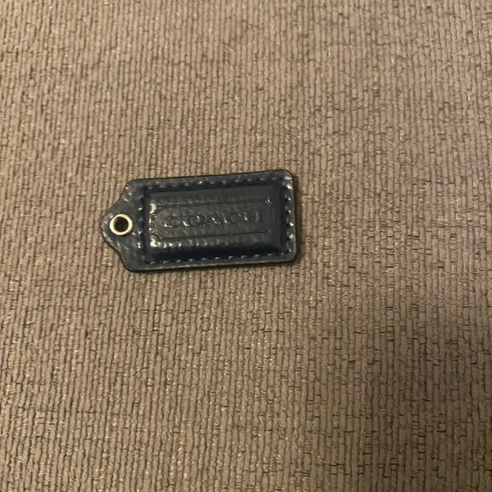 Coach Navy Leather tag